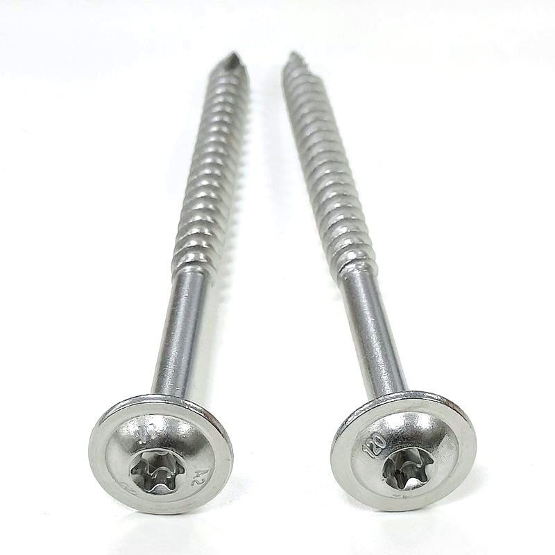 Tornillo de madera de cubierta de cabeza redonda con bridas de Torx